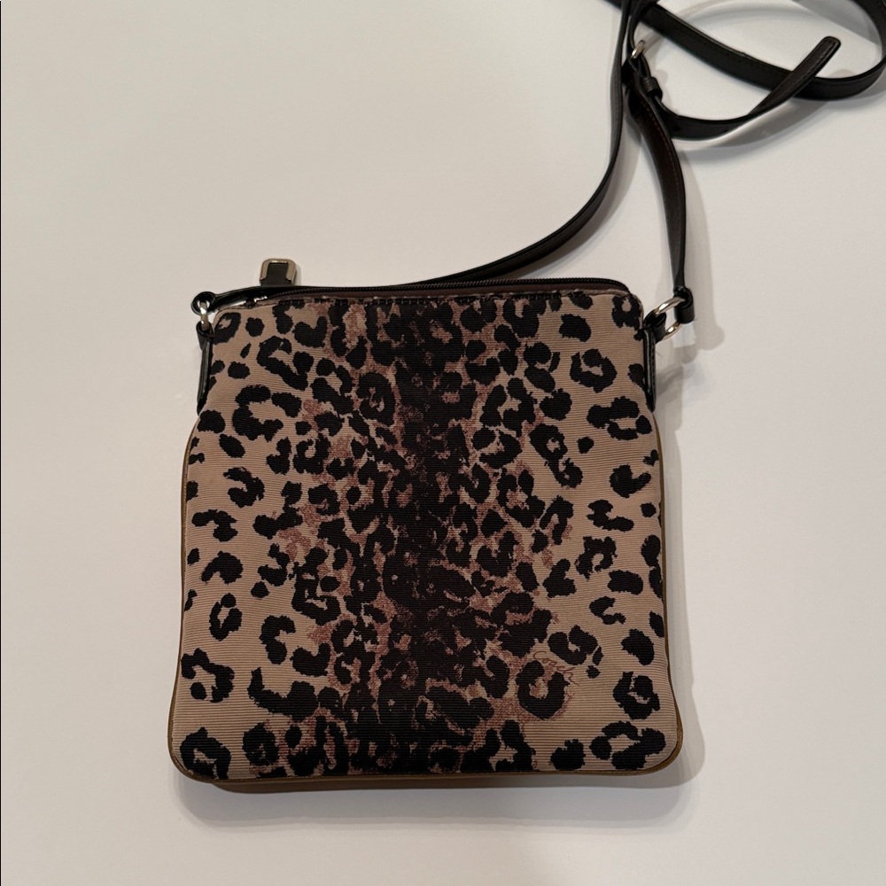 Coach Leopard Print Crossbody Bag with Black Strap - Picture 6 of 7